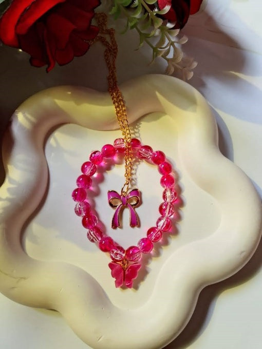 Crystal Bow Charm Bracelet Set – Pack of 4