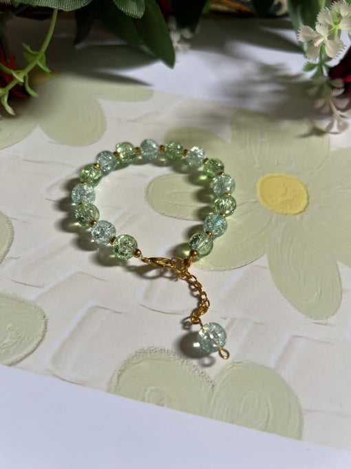 Green charm beaded bracelet – simple, elegant, eye-catching. Pack of 2