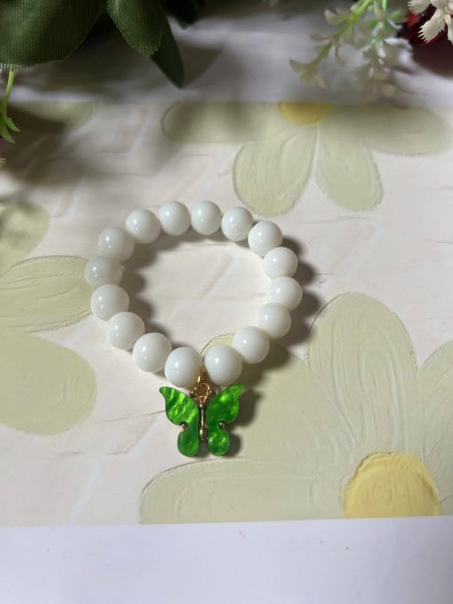 "Green & white charm with a butterfly touch – Azadi style!" Pack of 2