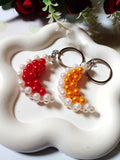 Beaded Crescent Moon Keychain – Set of 2 (Red & Yellow)