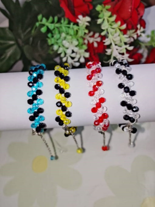 Handmade Beaded Bracelets – Colorful, Stylish & Adjustable, Pack of 4
