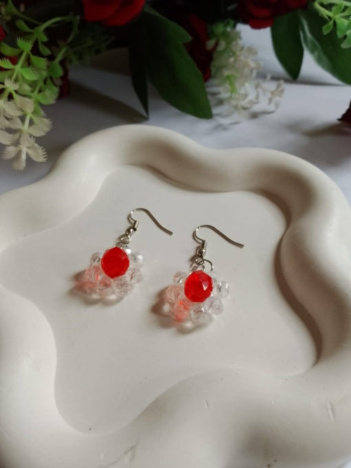 Delicate Flower Earrings – Handmade Beadwork