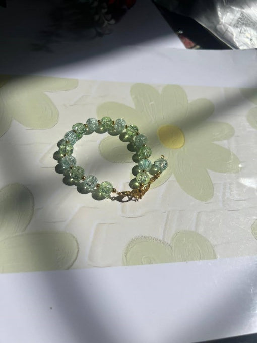 Green charm beaded bracelet – simple, elegant, eye-catching. Pack of 2